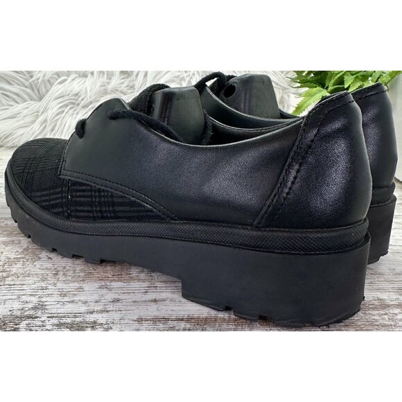 Clarks Calla Ruby Oxford 7M Blk Leather Lace Up Lug Sole Academic Preppy Career - Picture 6 of 12